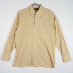 Joseph Mens Dress Shirt Size Large 16/16.5 Tan Beige Long Sleeve Button Up
